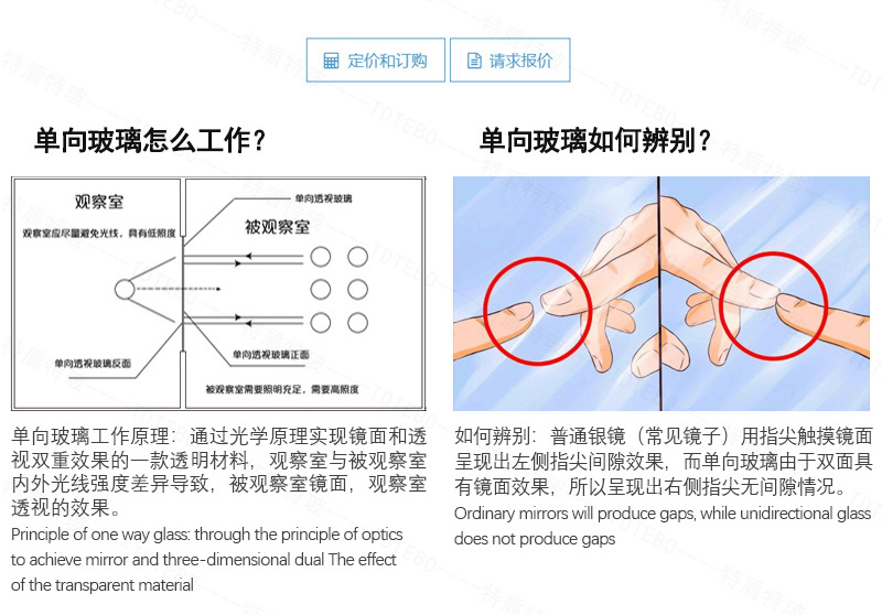 单向玻璃原理示意图